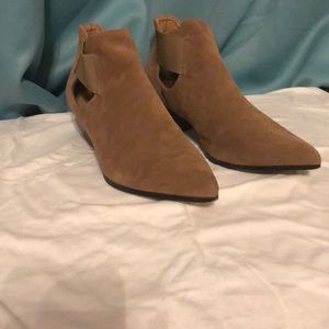Beige Pointed Toe Booties
